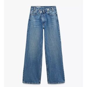 Zara high waisted crossover waistband jeans
